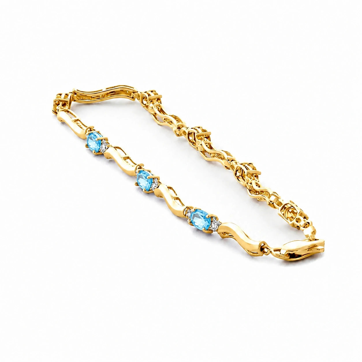 Yellow Gold Reverie Bracelet Blue Topaz 10K — Elvira