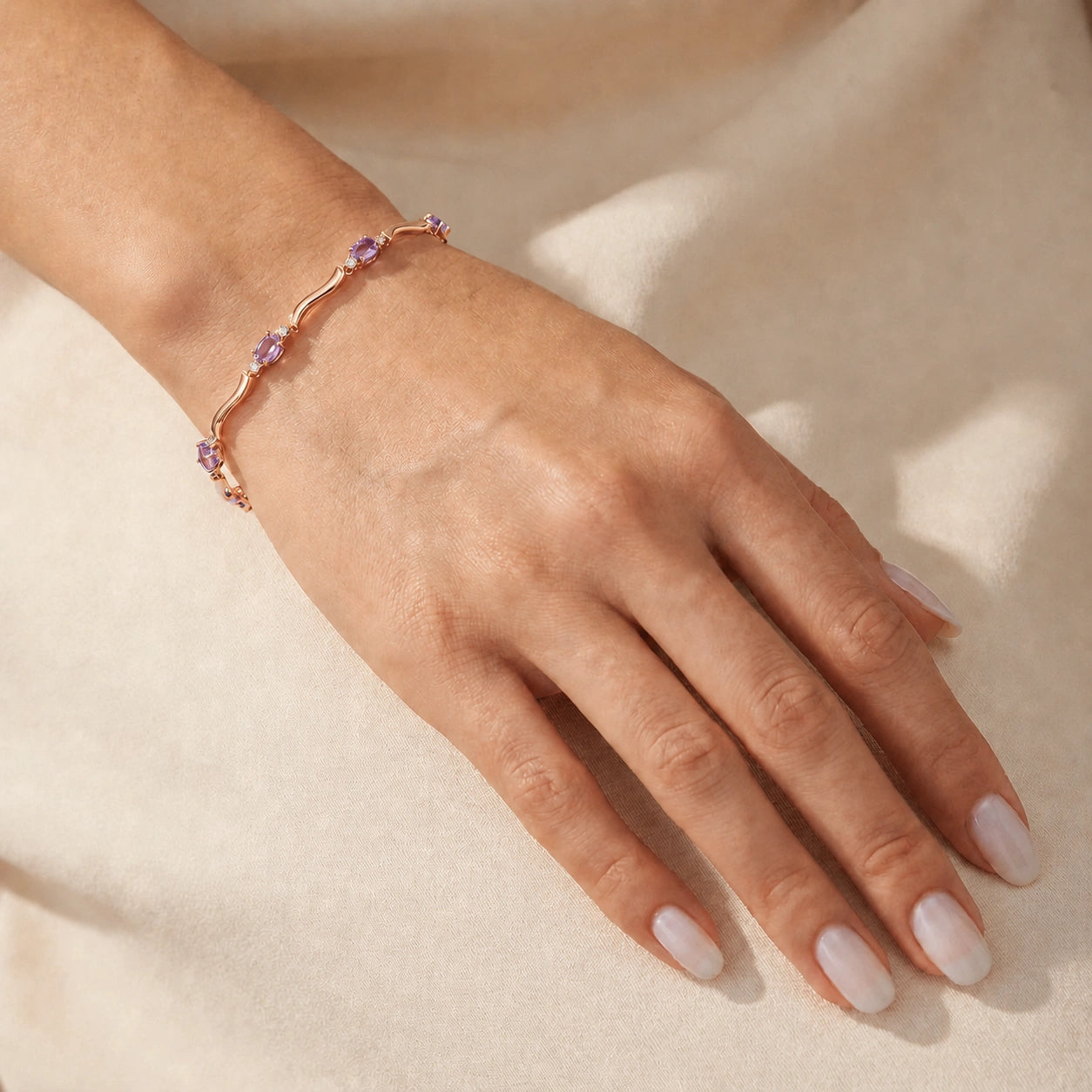 Rose Gold Reverie Bracelet Amethyst 10K — Elvira