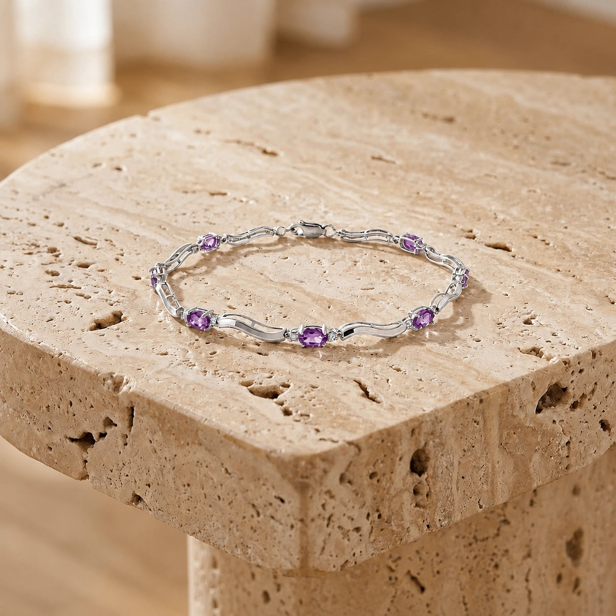 White Gold Reverie Bracelet Amethyst 10K — Elvira