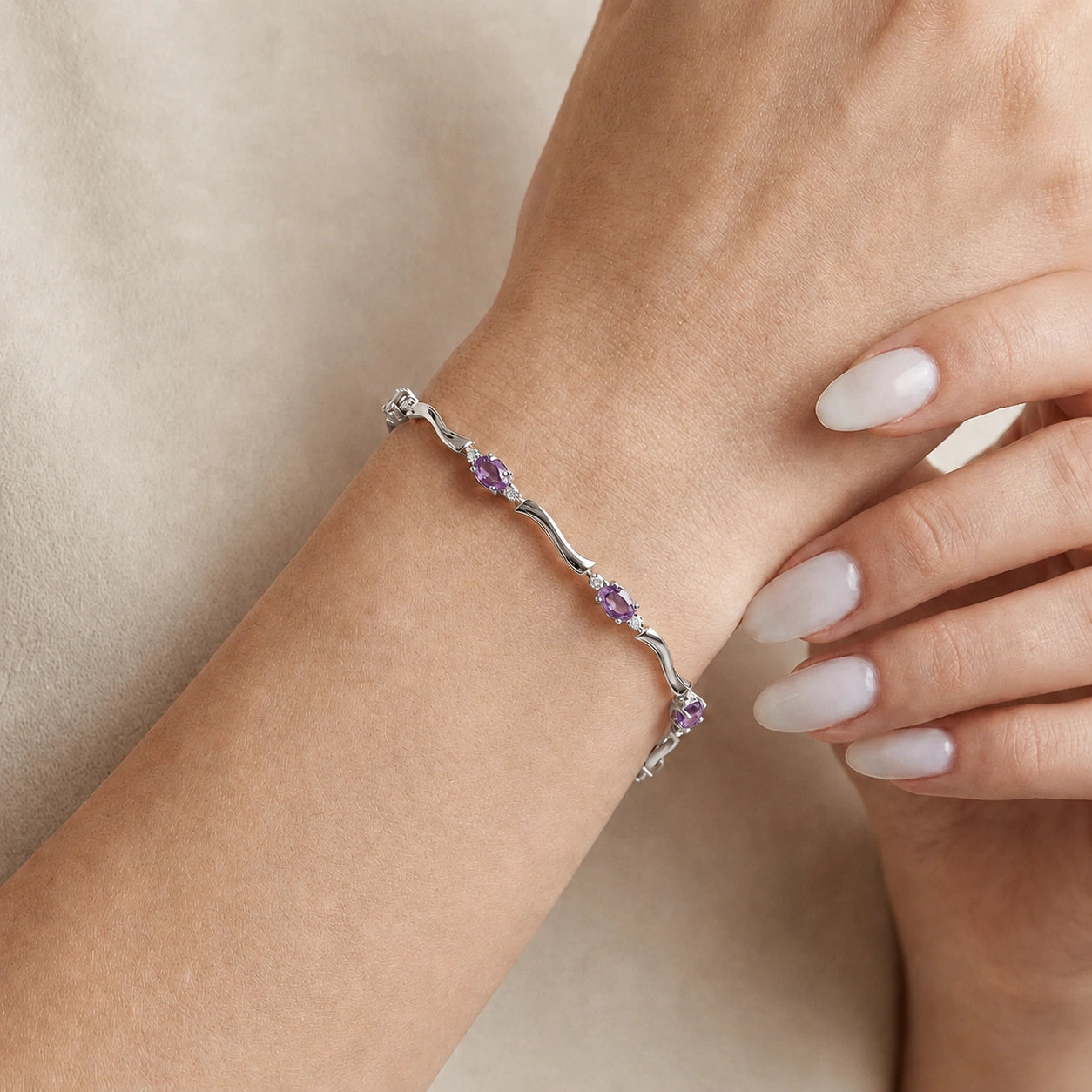 White Gold Reverie Bracelet Amethyst 10K — Elvira