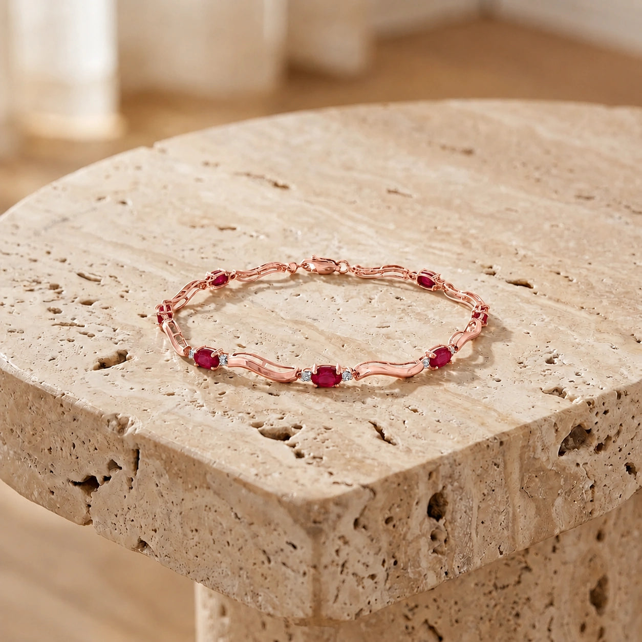 Rose Gold Reverie Bracelet Ruby 10K — Elvira