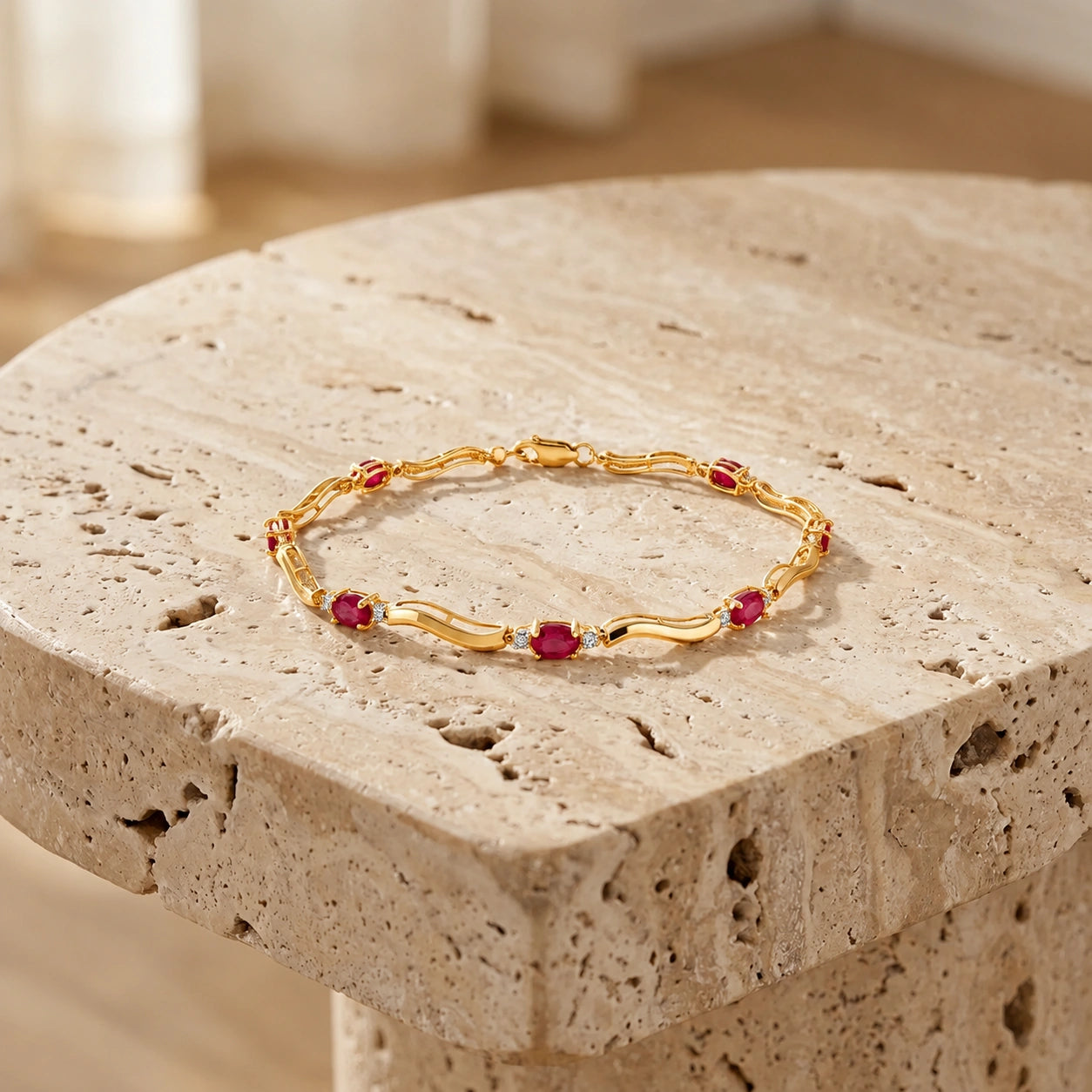 Yellow Gold Reverie Bracelet Ruby 10K — Elvira