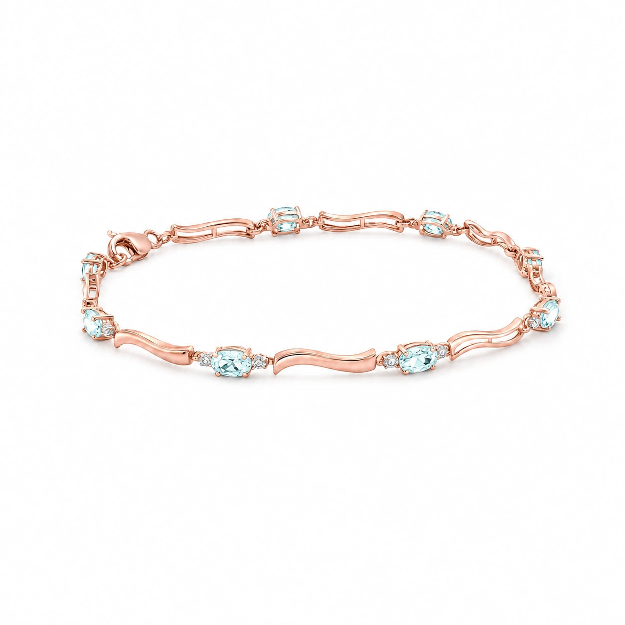Rose Gold Reverie Bracelet Aquamarine 10K — Elvira