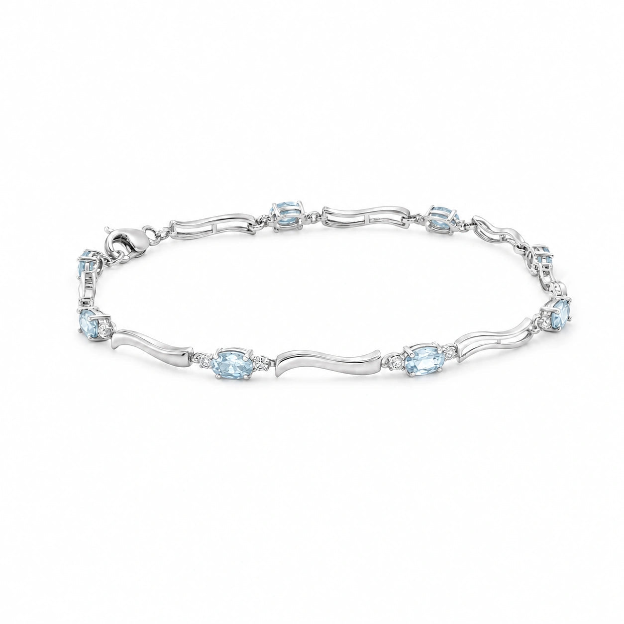 White Gold Reverie Bracelet Aquamarine 10K — Elvira