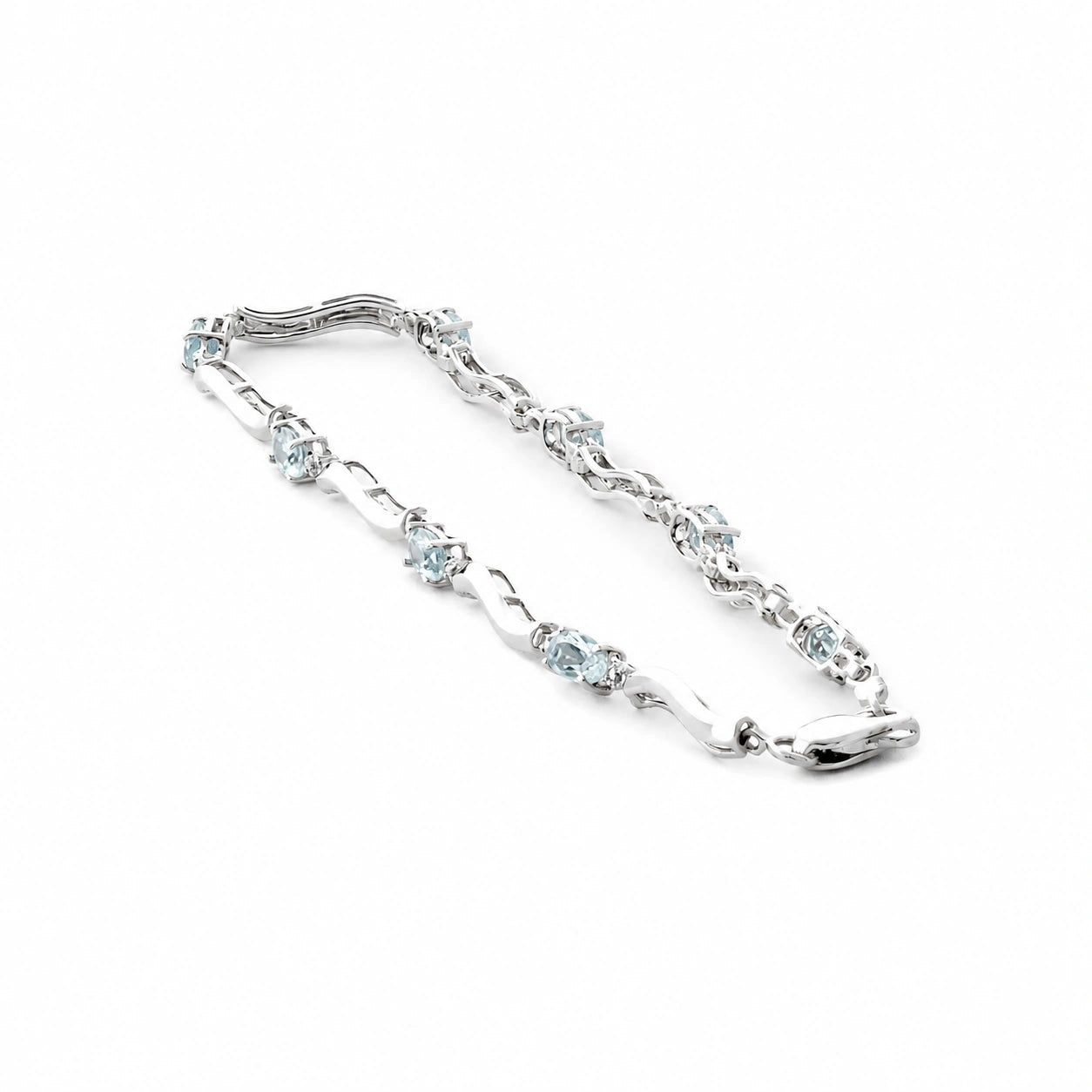 White Gold Reverie Bracelet Aquamarine 10K — Elvira