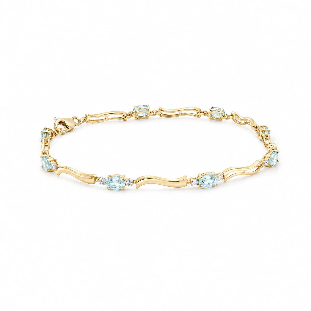 Yellow Gold Reverie Bracelet Aquamarine 10K — Elvira