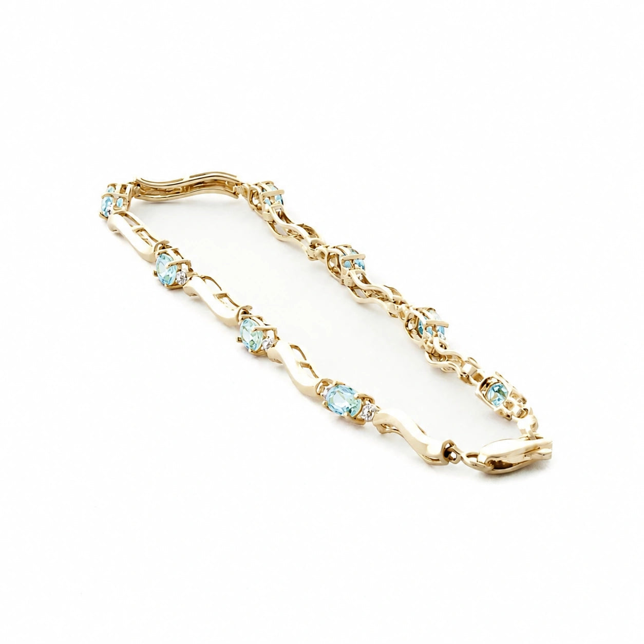 Yellow Gold Reverie Bracelet Aquamarine 10K — Elvira