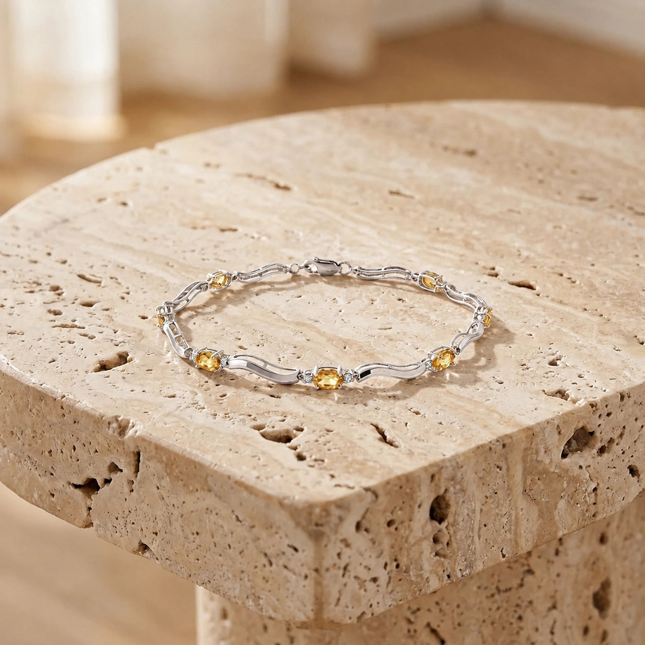White Gold Reverie Bracelet Citrine 10K — Elvira