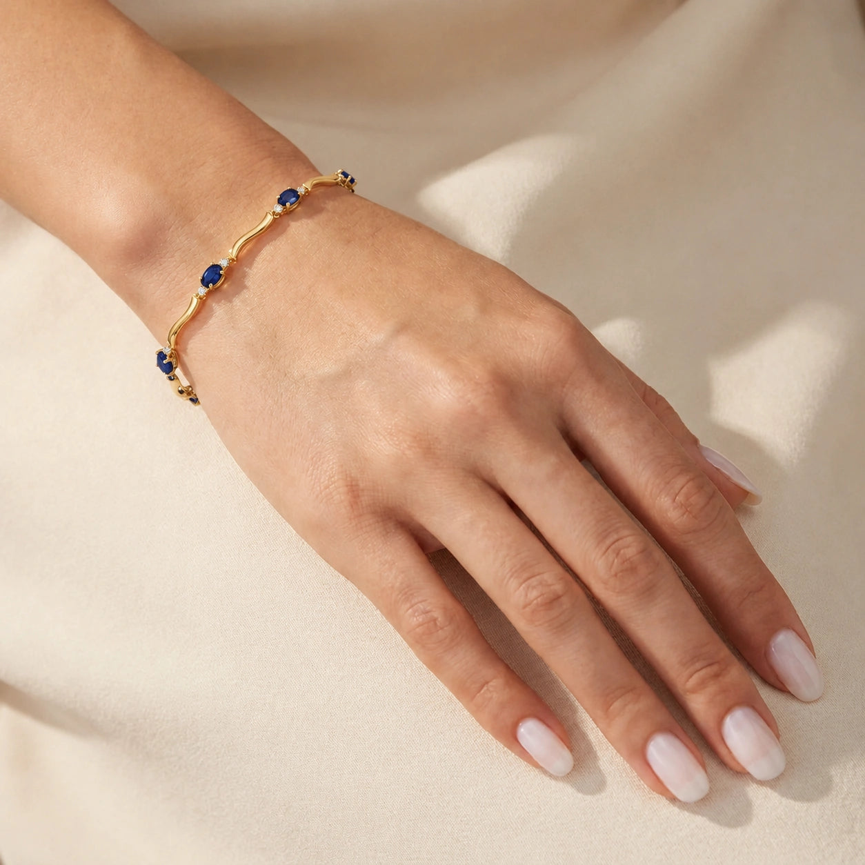 Yellow Gold Sapphire & Diamond — Mariaguendalina