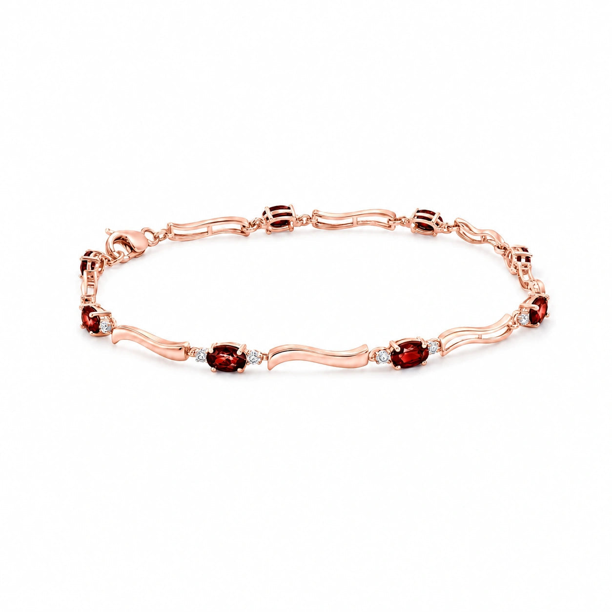 Rose Gold Reverie Bracelet Garnet 10K — Elvira