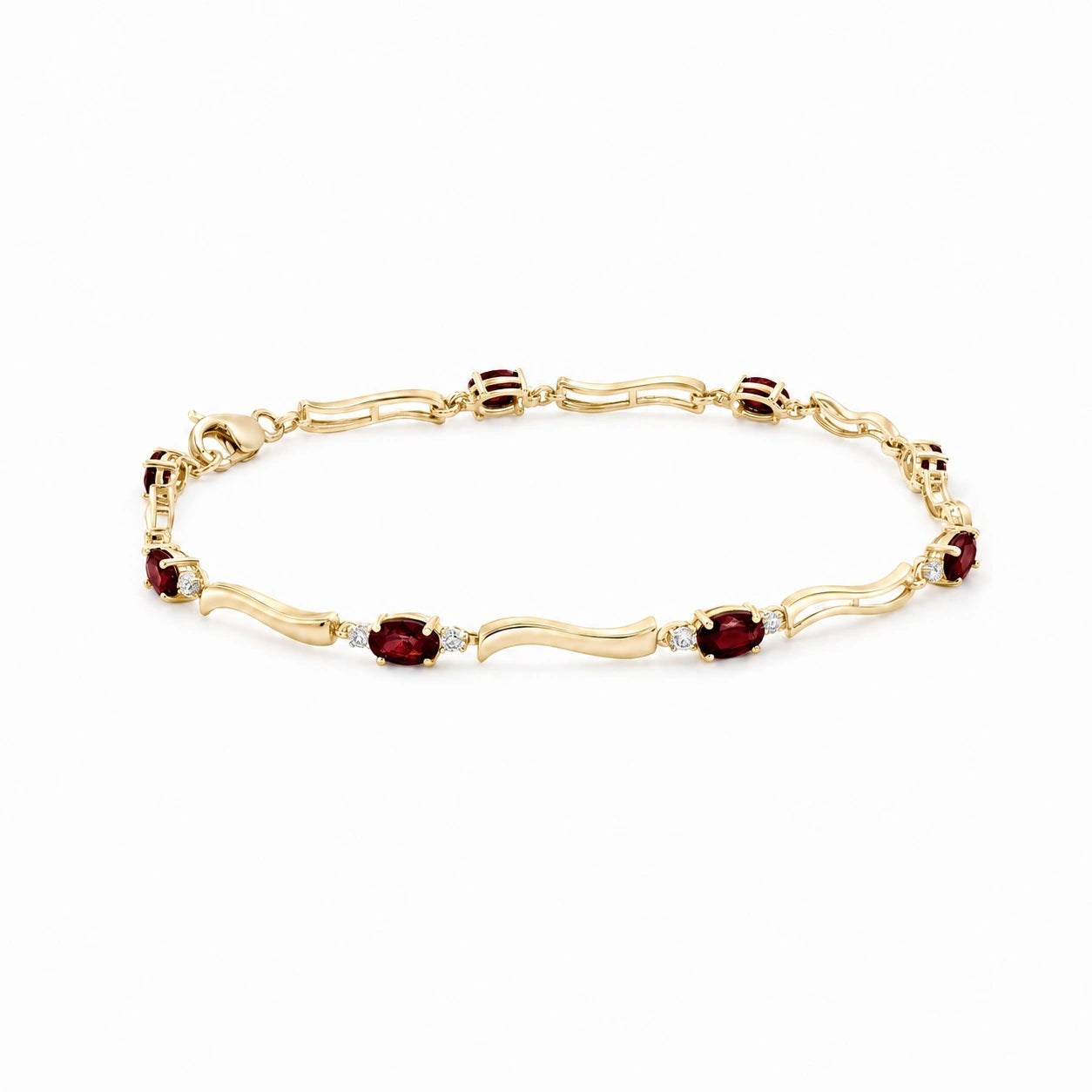 Yellow Gold Reverie Bracelet Garnet 10K — Elvira
