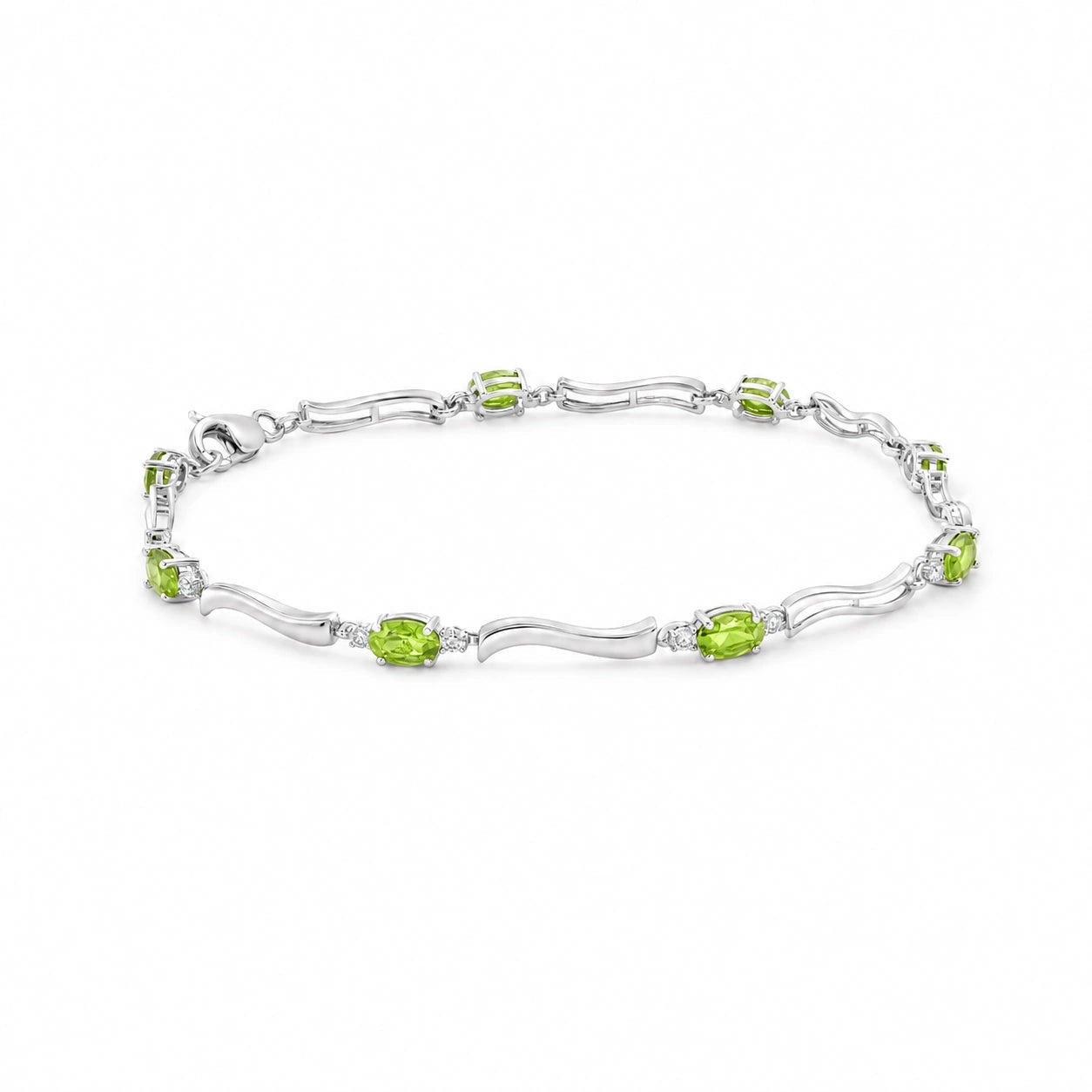 White Gold Reverie Bracelet Peridot 10K — Elvira