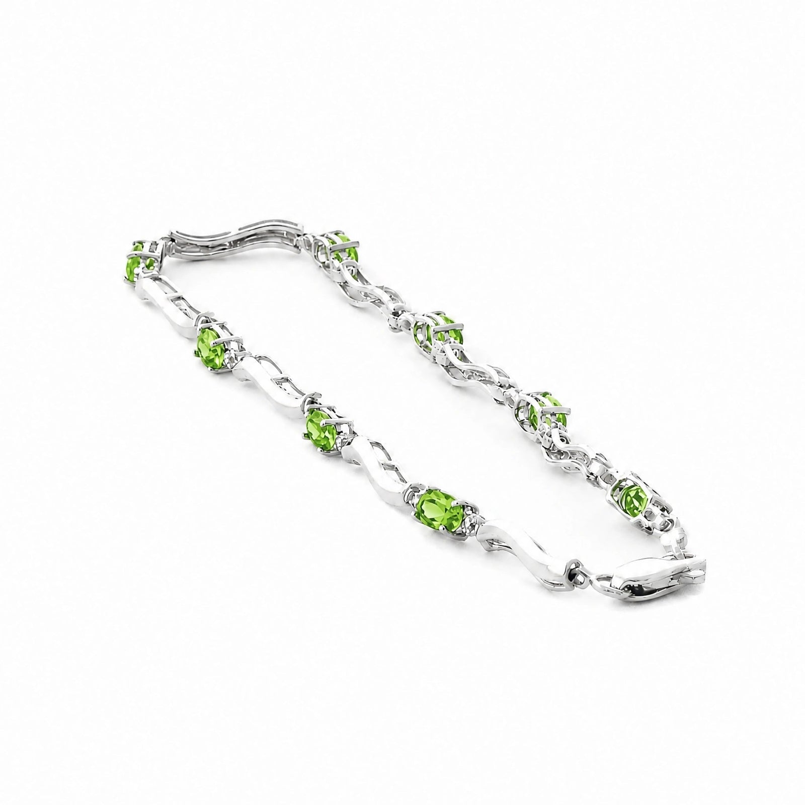 White Gold Reverie Bracelet Peridot 10K — Elvira