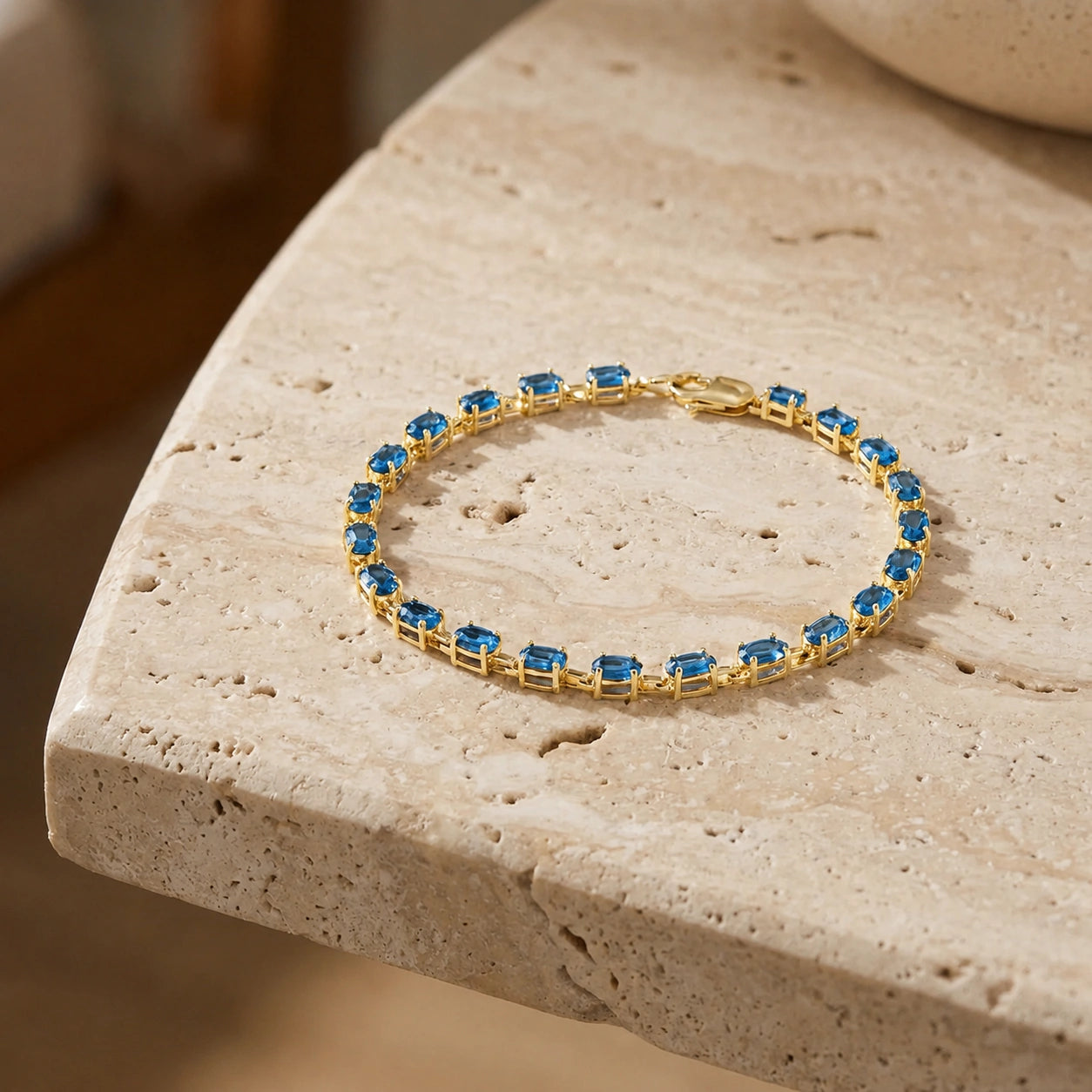 Yellow Gold Blue Topaz — Mariaguglielma