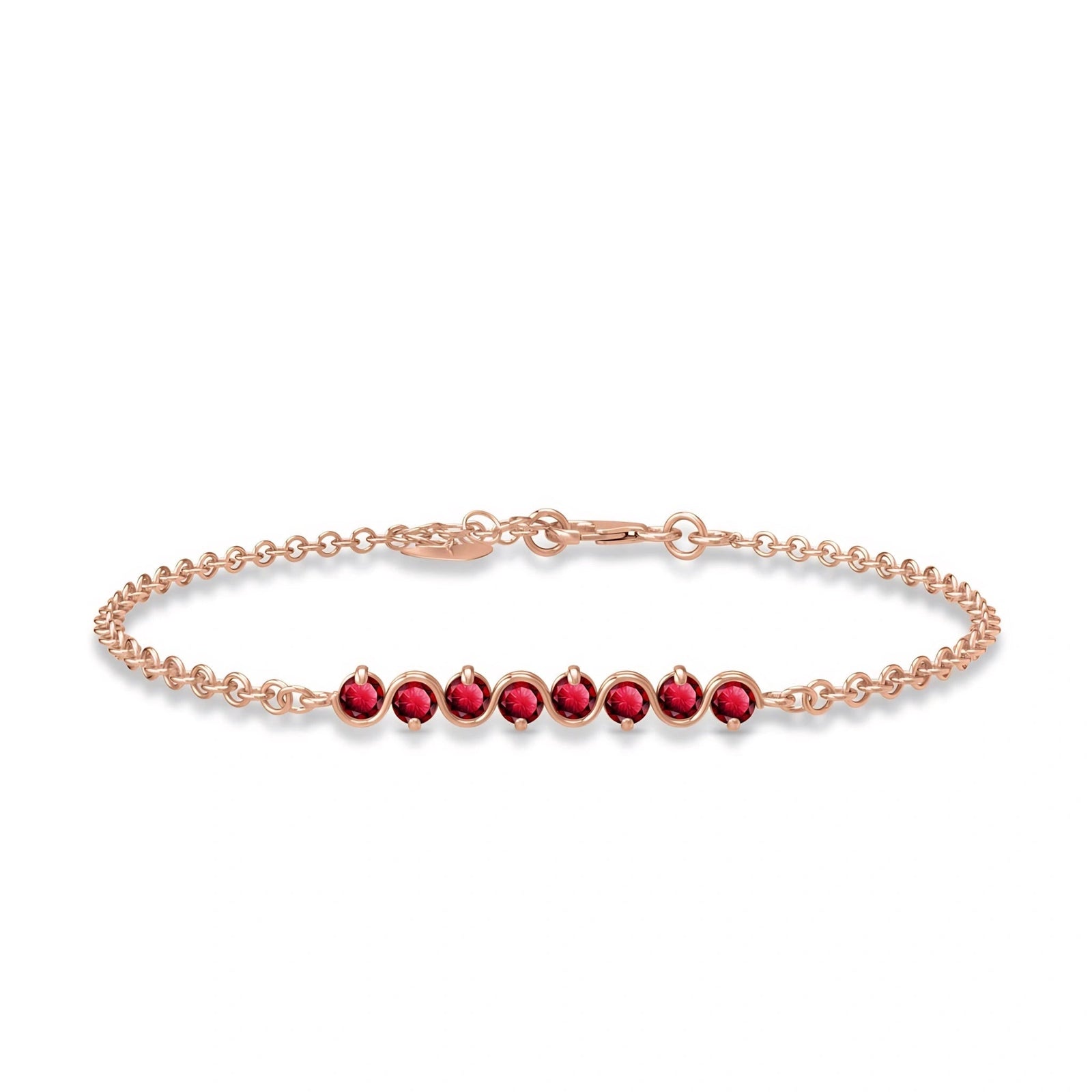 Rose Gold Bracelet Ruby 10K — Isolina