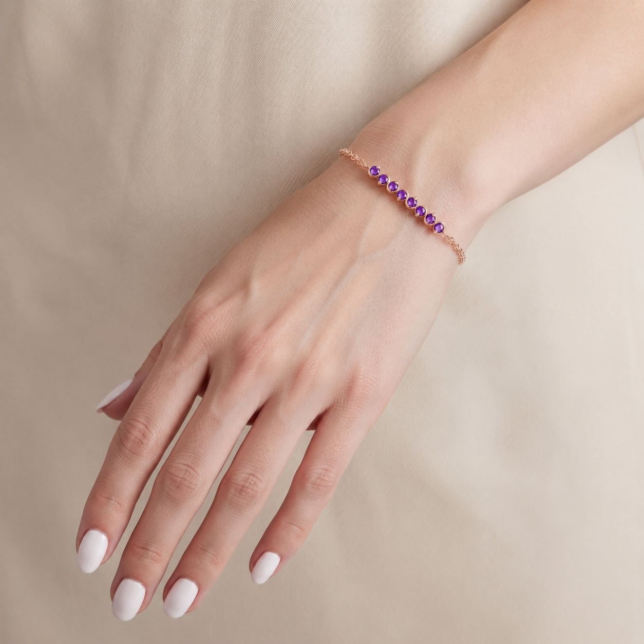 Rose Gold Bracelet Ruby 10K — Isolina