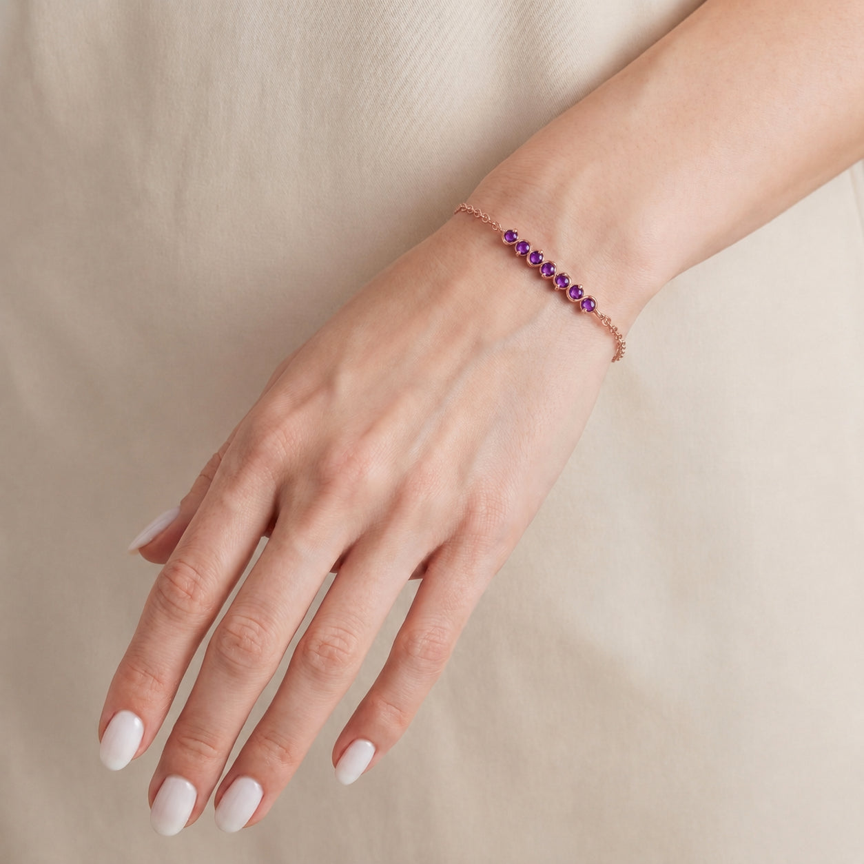 Rose Gold Bracelet Ruby 10K — Isolina
