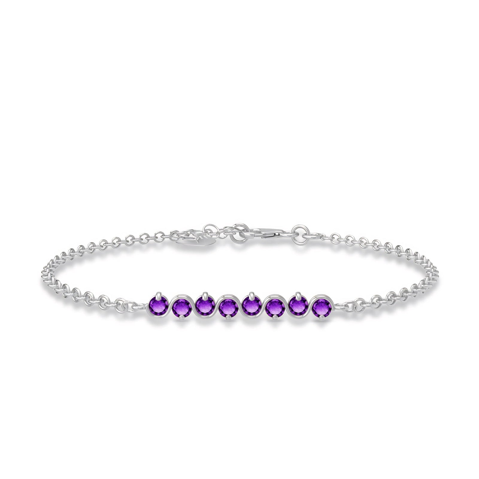 White Gold Bracelet Ruby 10K — Isolina