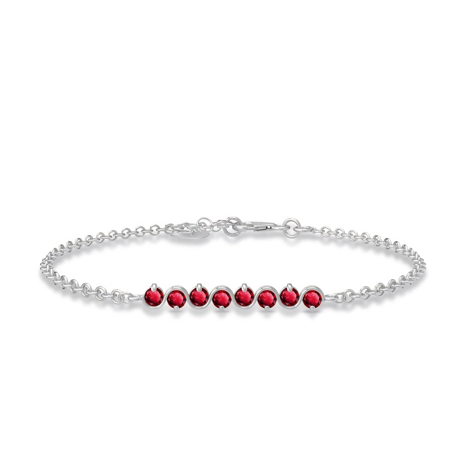 White Gold Bracelet Ruby 10K — Isolina