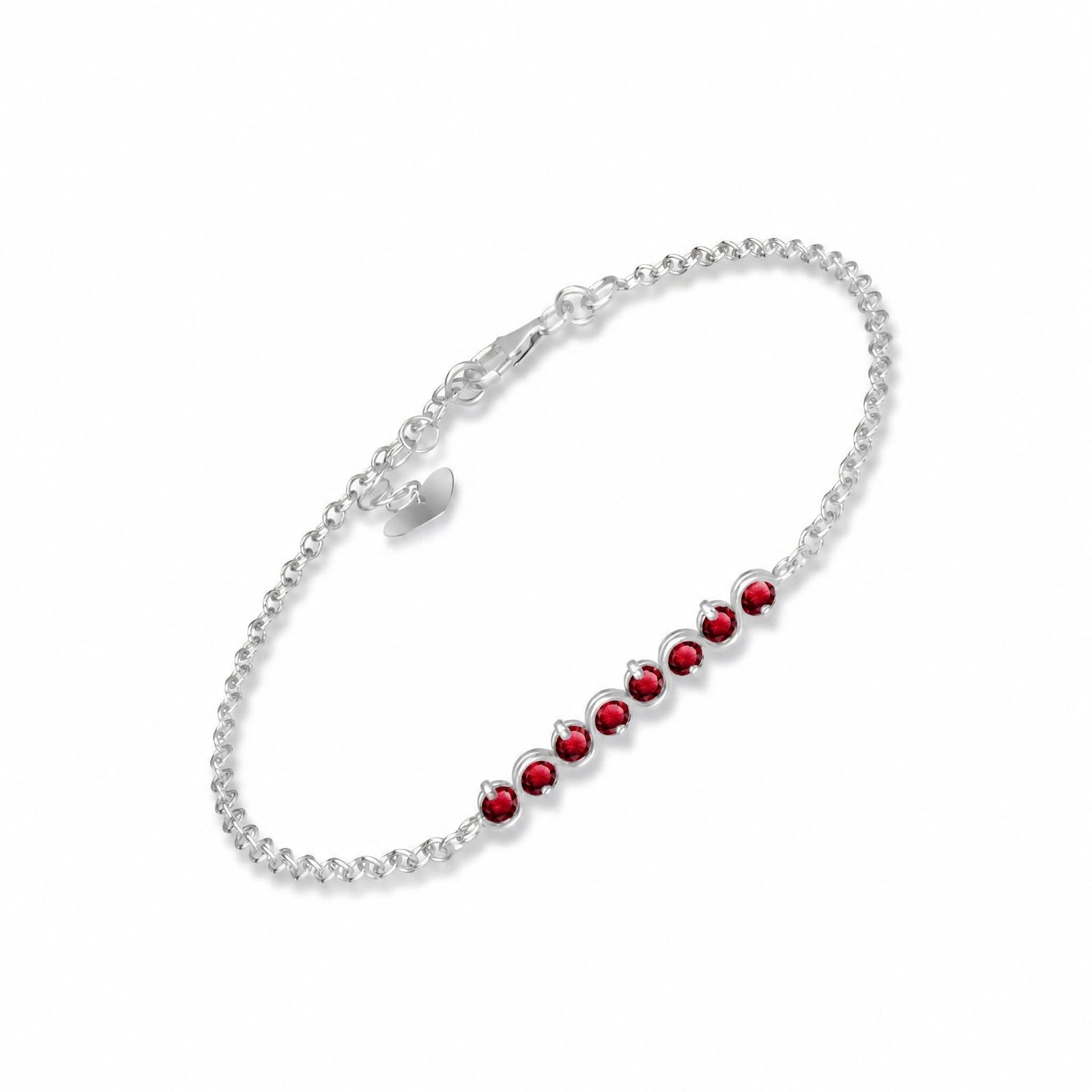 White Gold Bracelet Ruby 10K — Isolina
