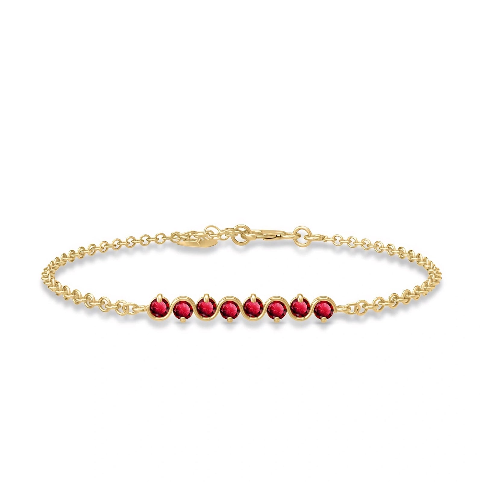 Yellow Gold Bracelet Ruby 10K — Isolina