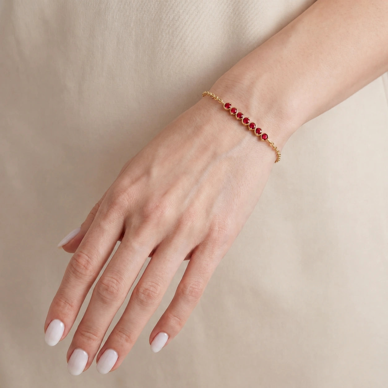 Yellow Gold Bracelet Ruby 10K — Isolina