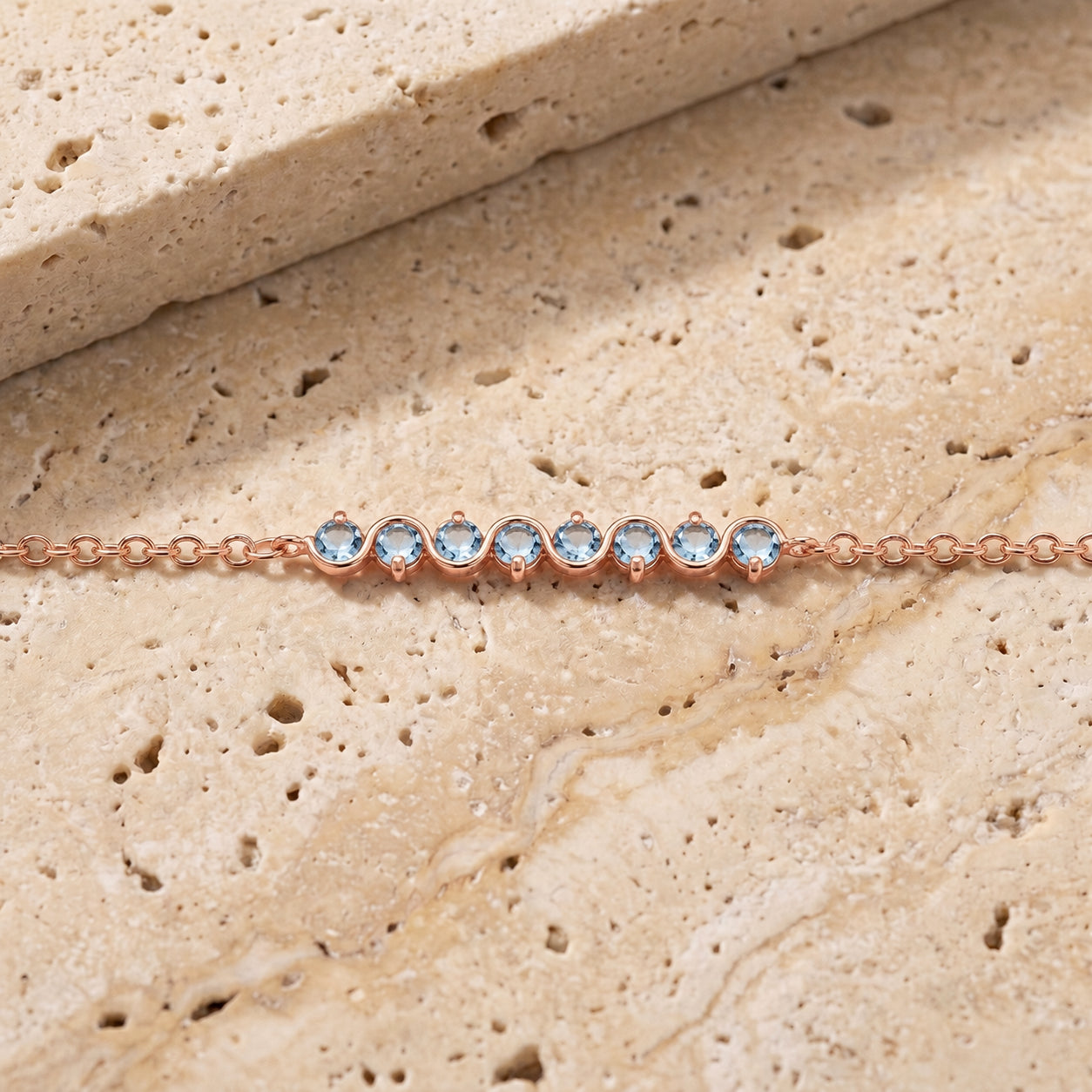 Rose Gold Bracelet Sapphire 10K — Isolina