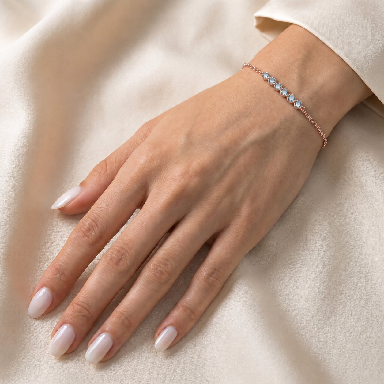 Rose Gold Bracelet Sapphire 10K — Isolina
