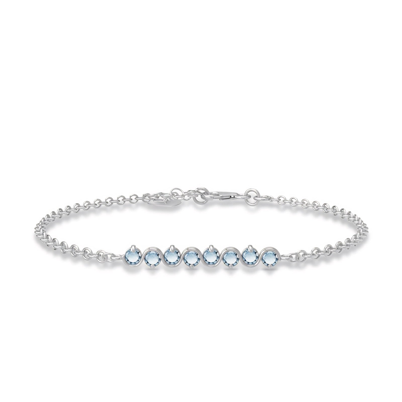 White Gold Bracelet Sapphire 10K — Isolina