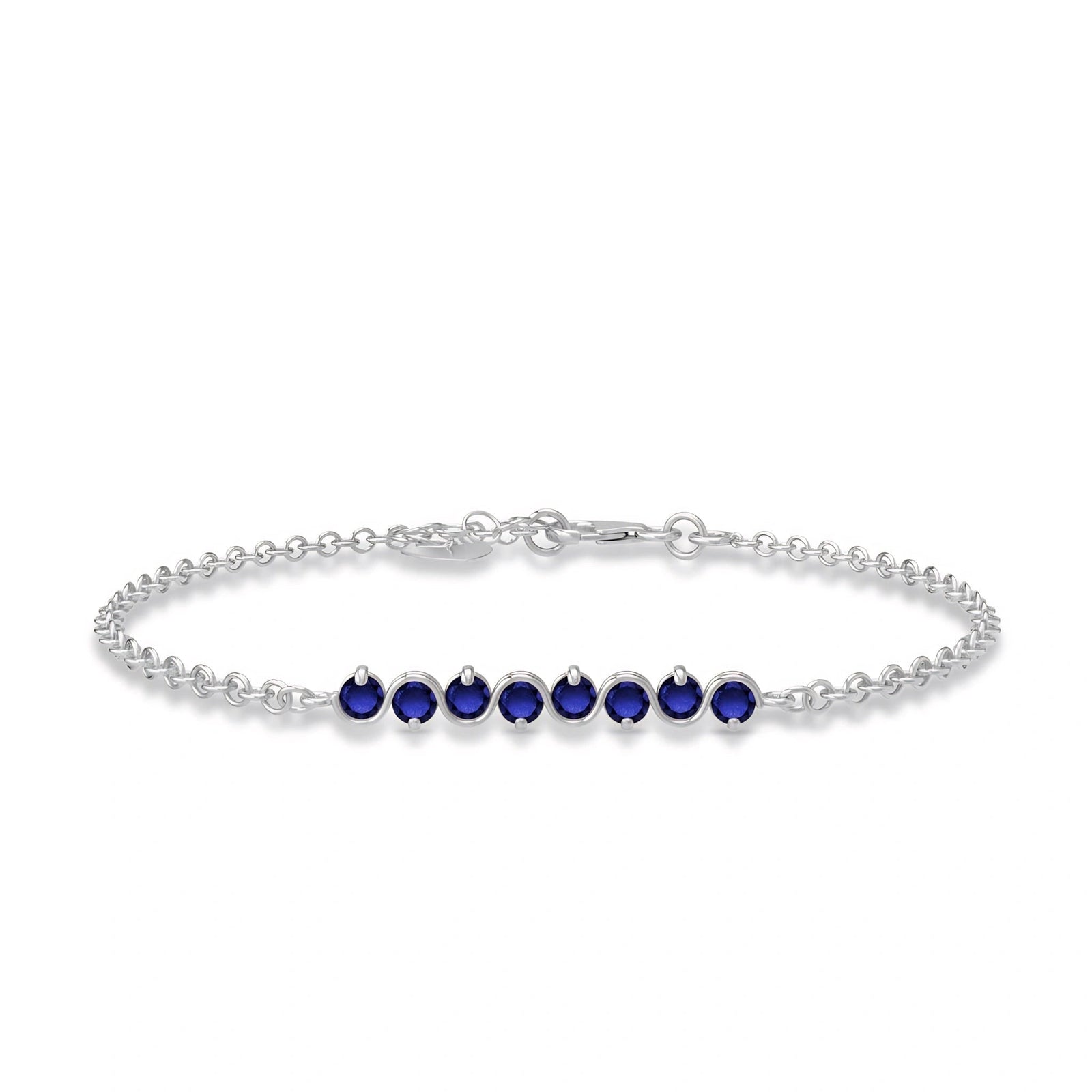 White Gold Bracelet Sapphire 10K — Isolina