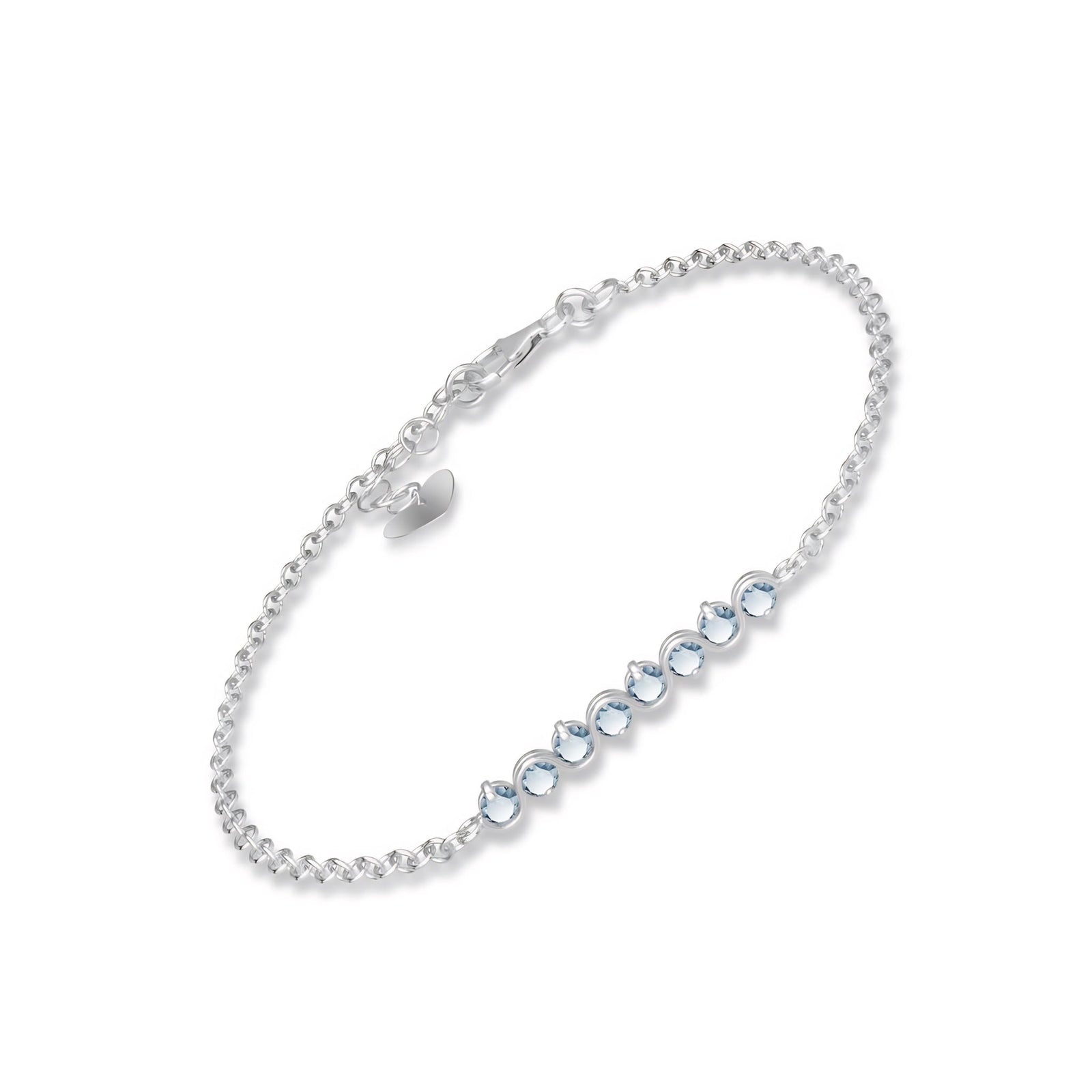 White Gold Bracelet Sapphire 10K — Isolina