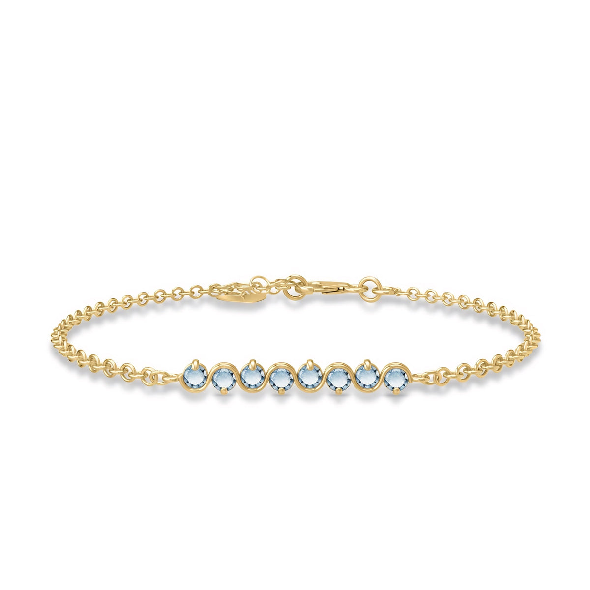 Yellow Gold Bracelet Sapphire 10K — Isolina