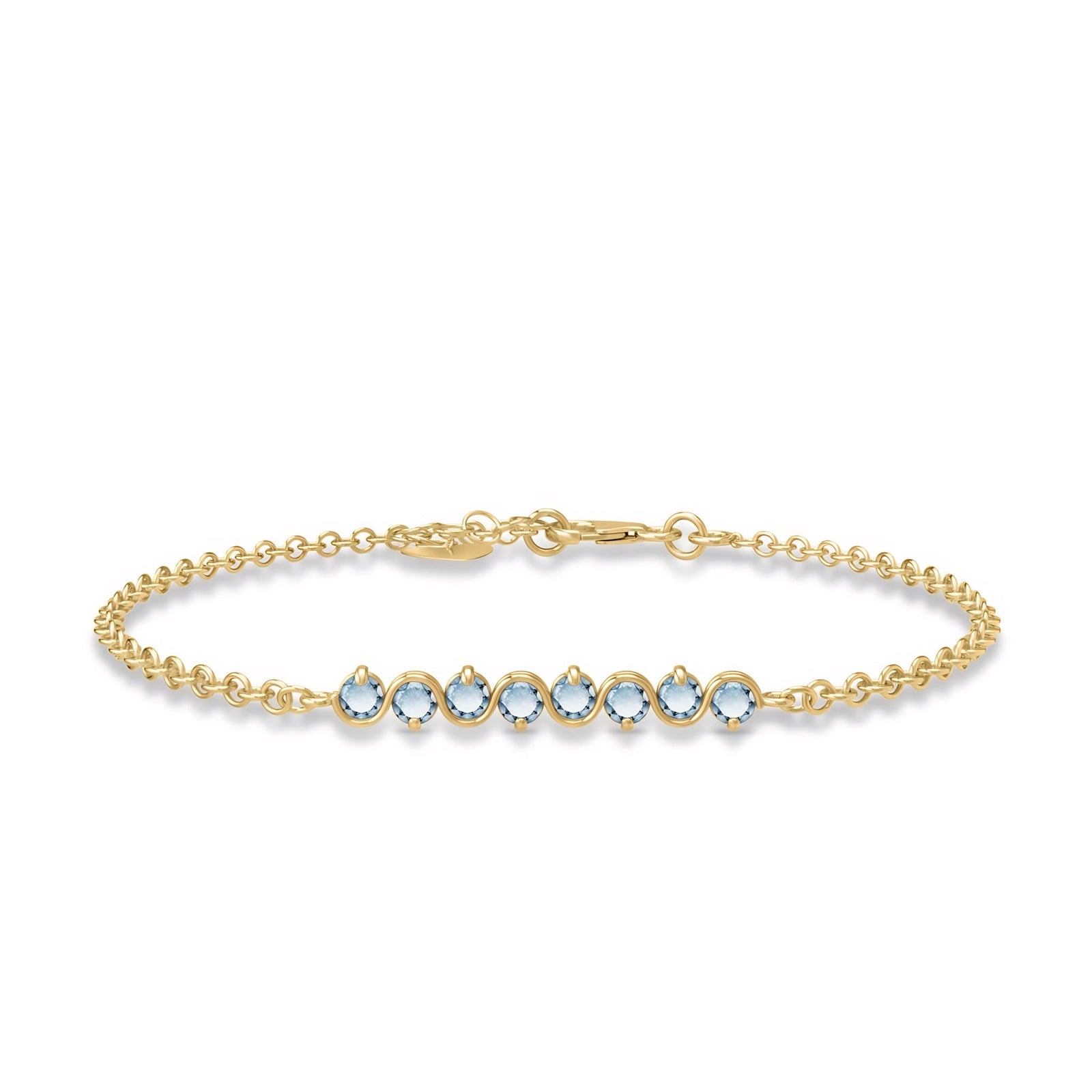 Yellow Gold Bracelet Sapphire 10K — Isolina