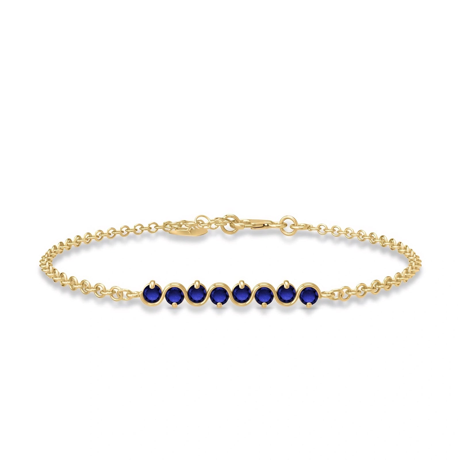 Yellow Gold Bracelet Sapphire 10K — Isolina