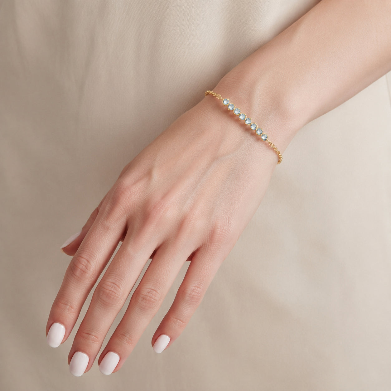 Yellow Gold Bracelet Sapphire 10K — Isolina