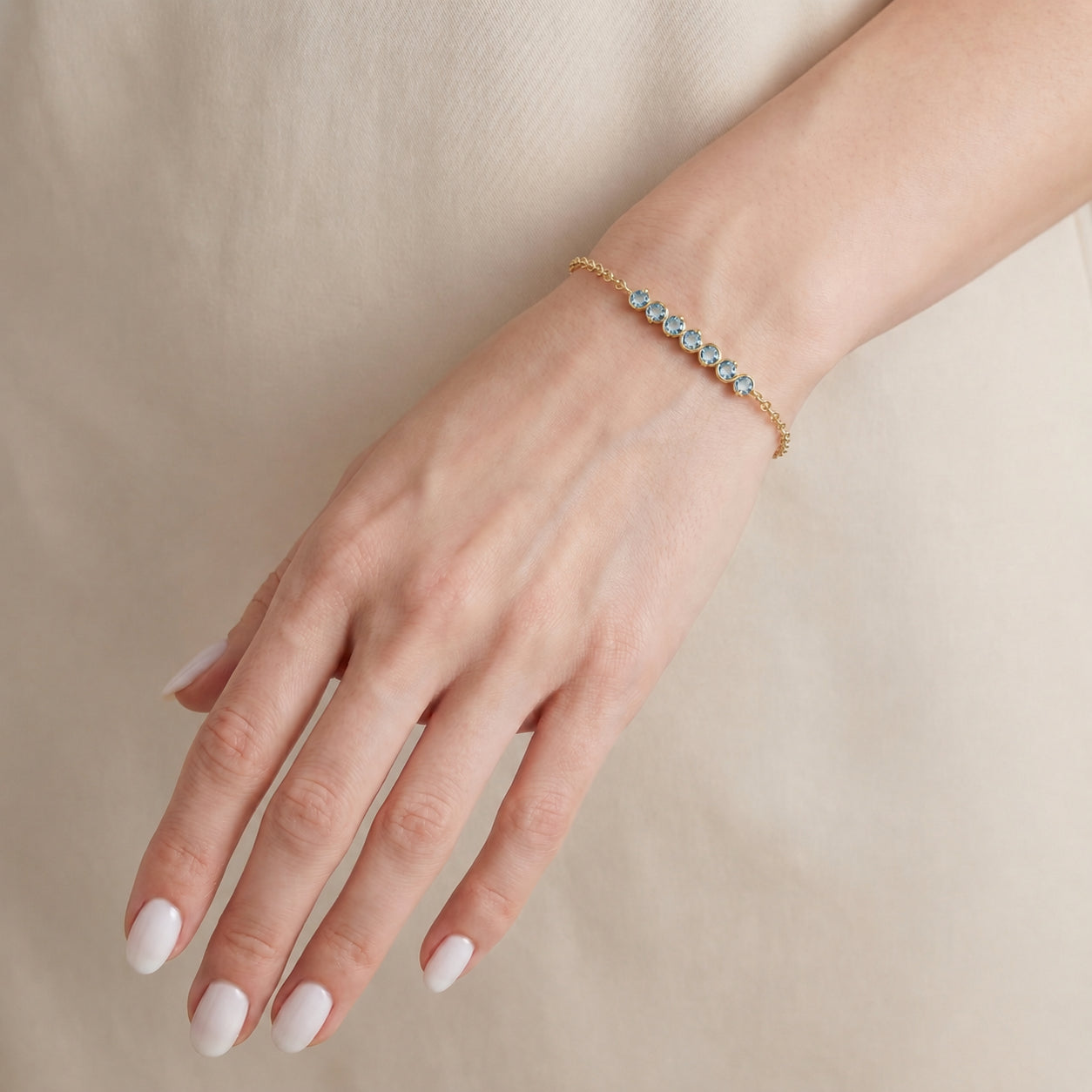 Yellow Gold Bracelet Sapphire 10K — Isolina