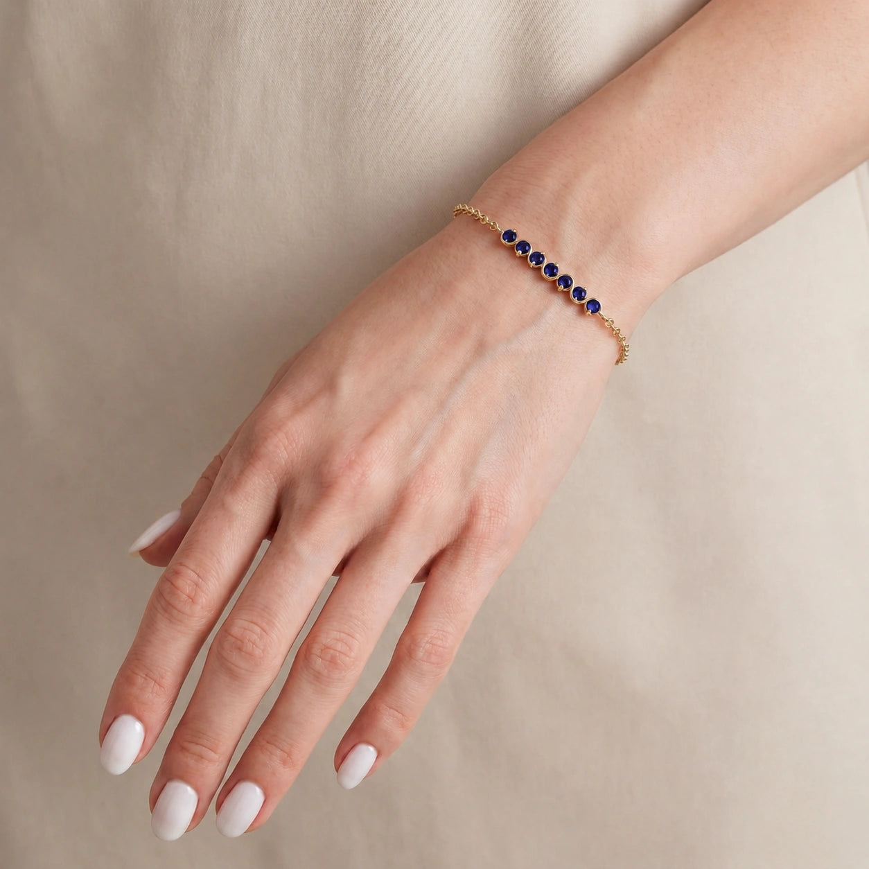 Yellow Gold Bracelet Sapphire 10K — Isolina