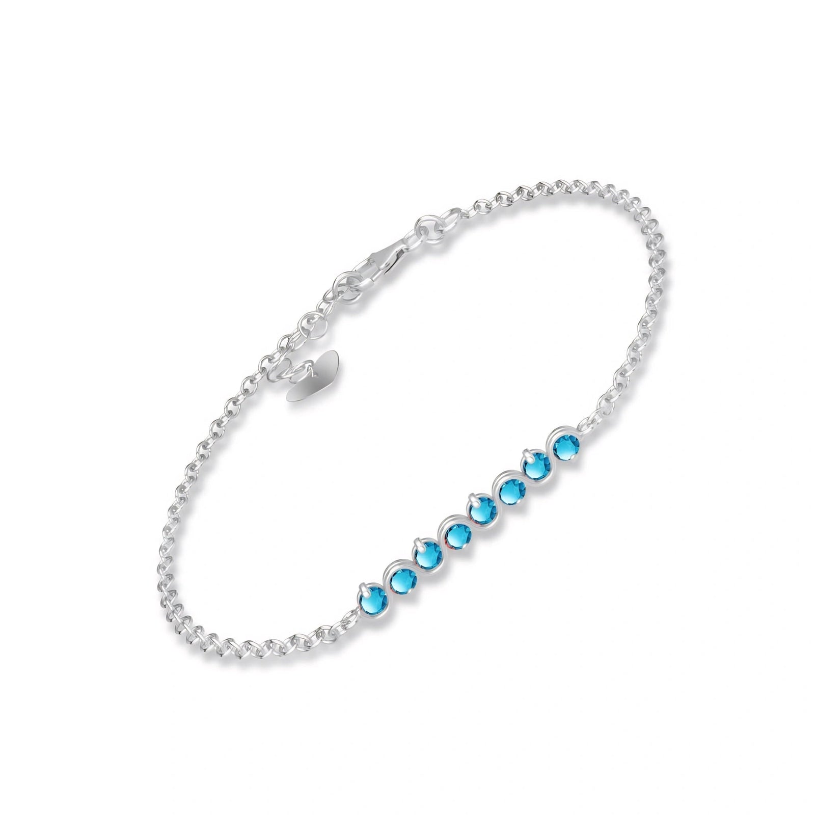 White Gold Bracelet Blue Topaz 10K — Isolina