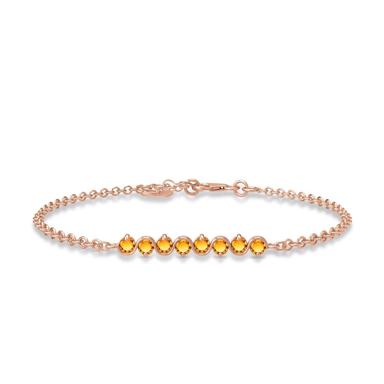 Rose Gold Bracelet Citrine 10K — Isolina