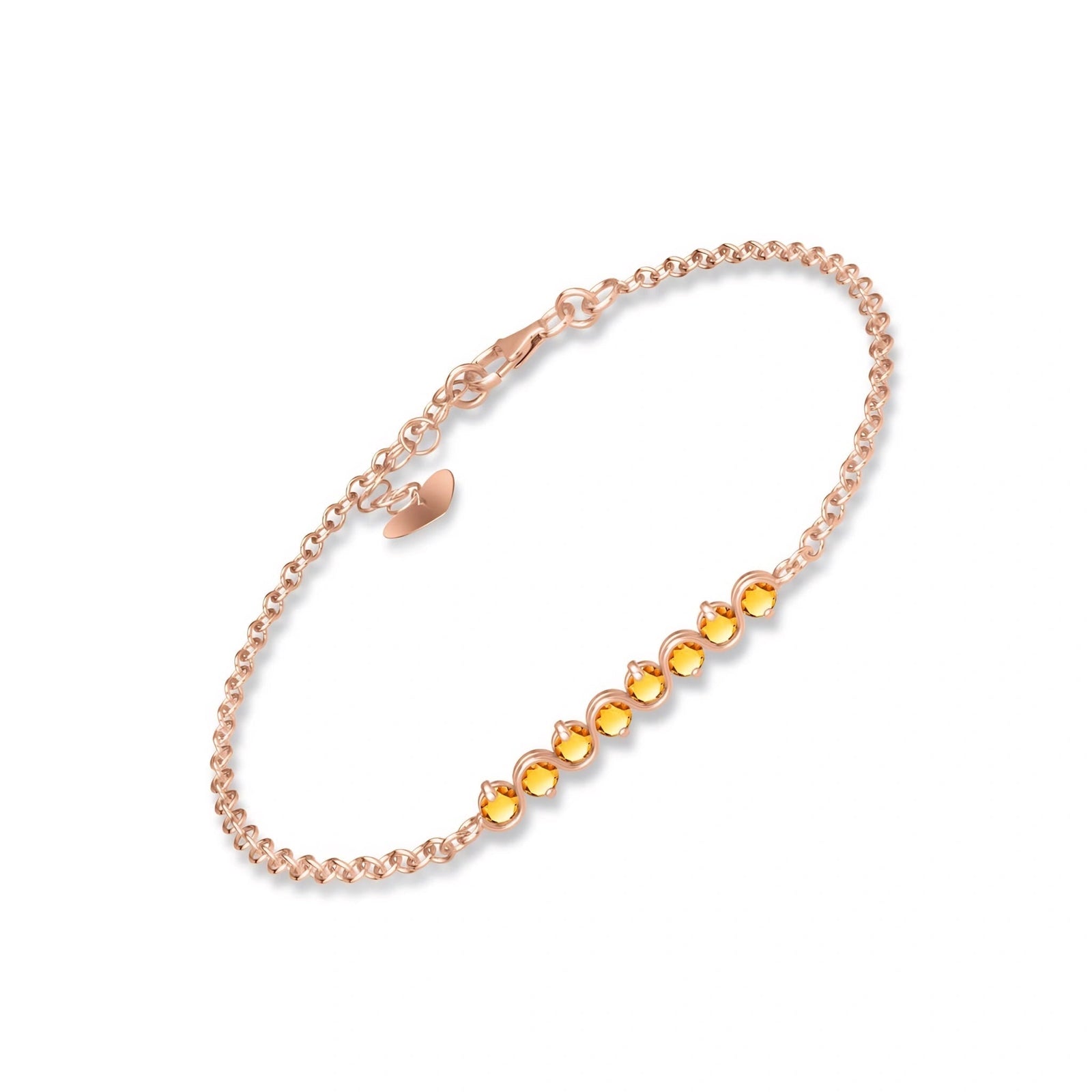 Rose Gold Bracelet Citrine 10K — Isolina