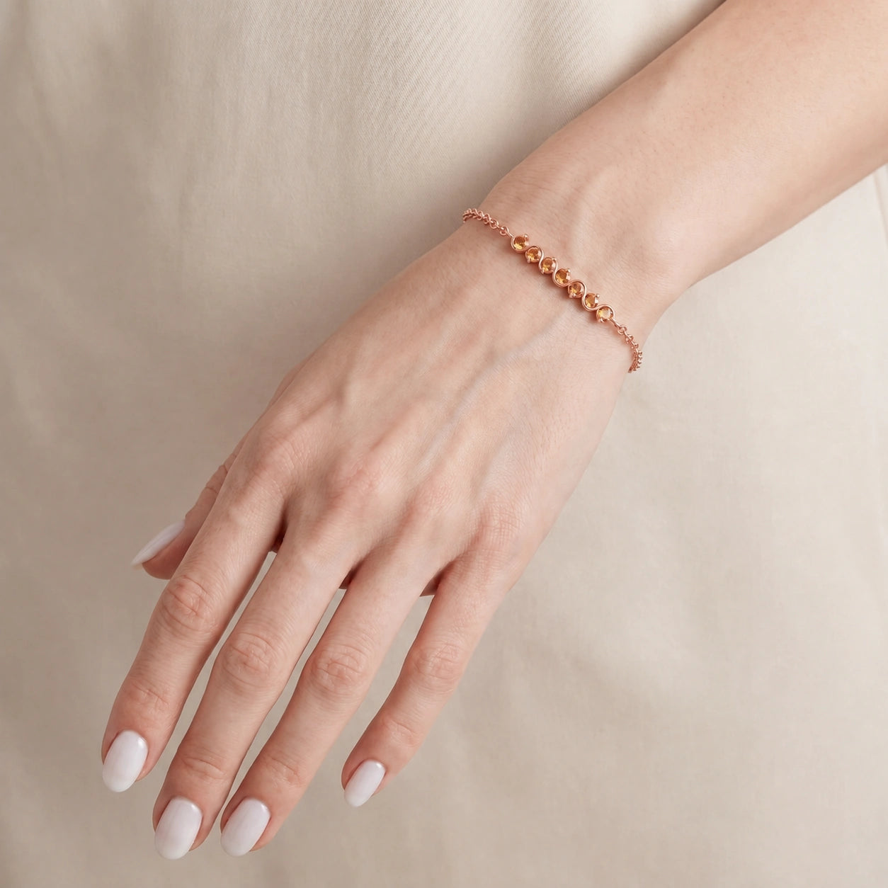 Rose Gold Bracelet Citrine 10K — Isolina