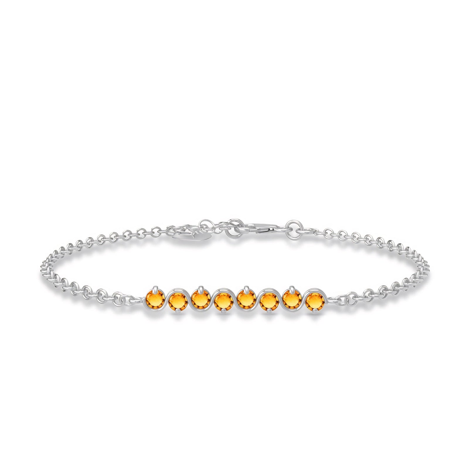 White Gold Bracelet Citrine 10K — Isolina
