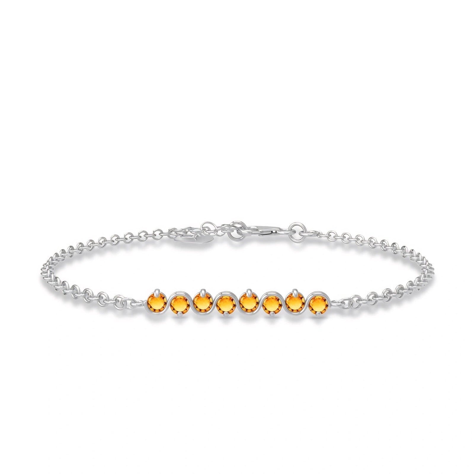 White Gold Bracelet Citrine 10K — Isolina