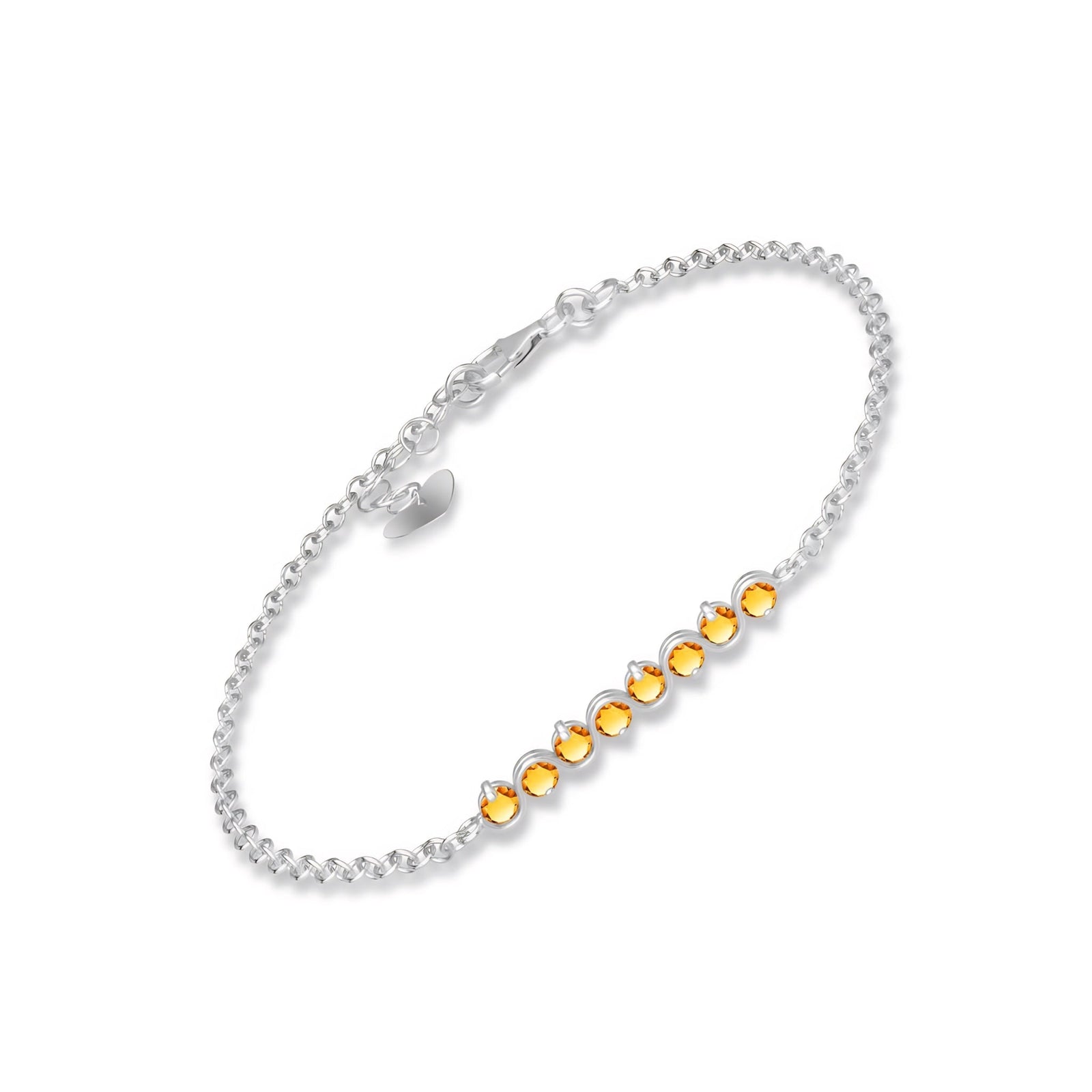 White Gold Bracelet Citrine 10K — Isolina