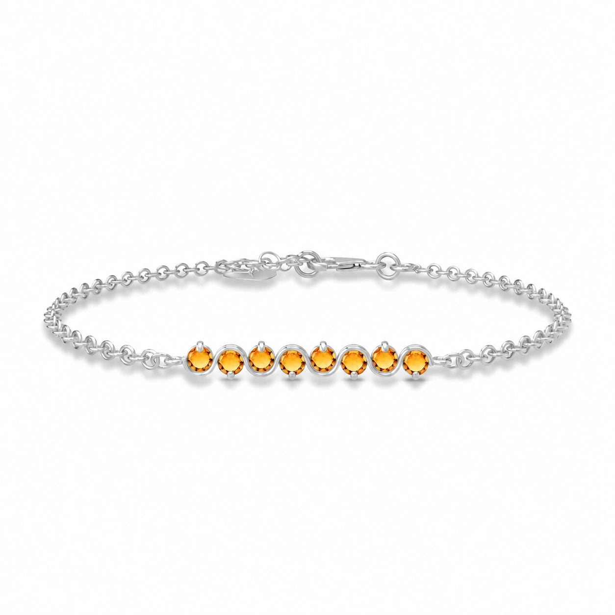 White Gold Bracelet Citrine 10K — Isolina