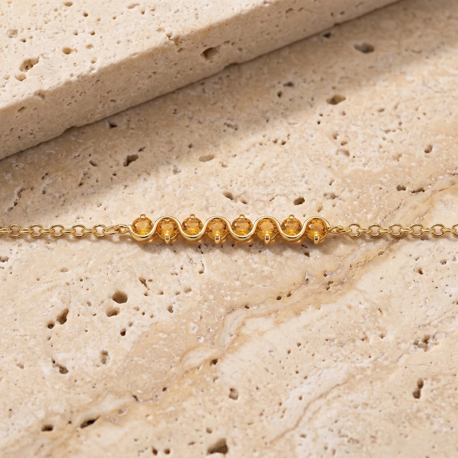 Yellow Gold Bracelet Citrine 10K — Isolina