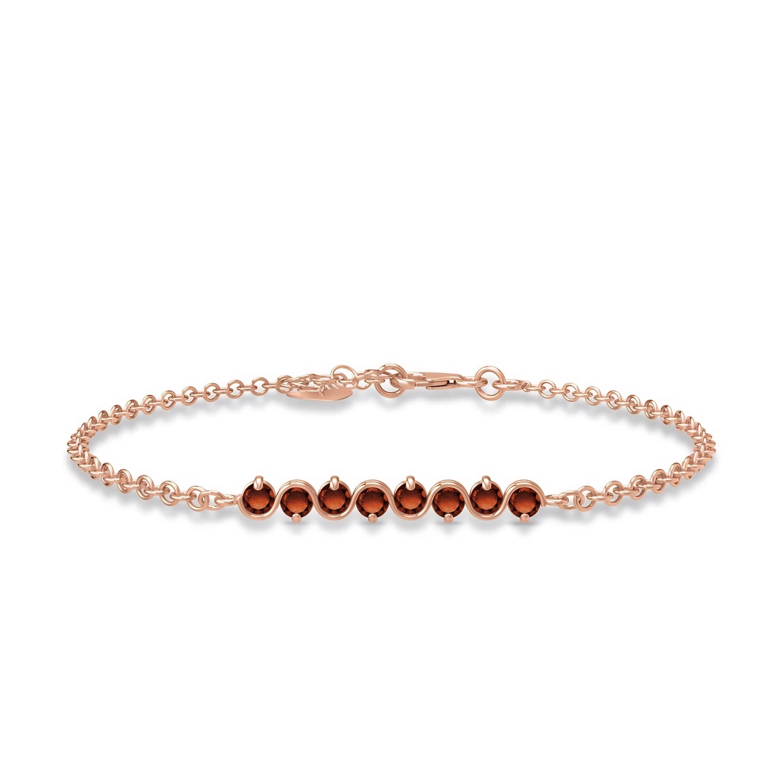 Rose Gold Bracelet Amethyst 10K — Isolina