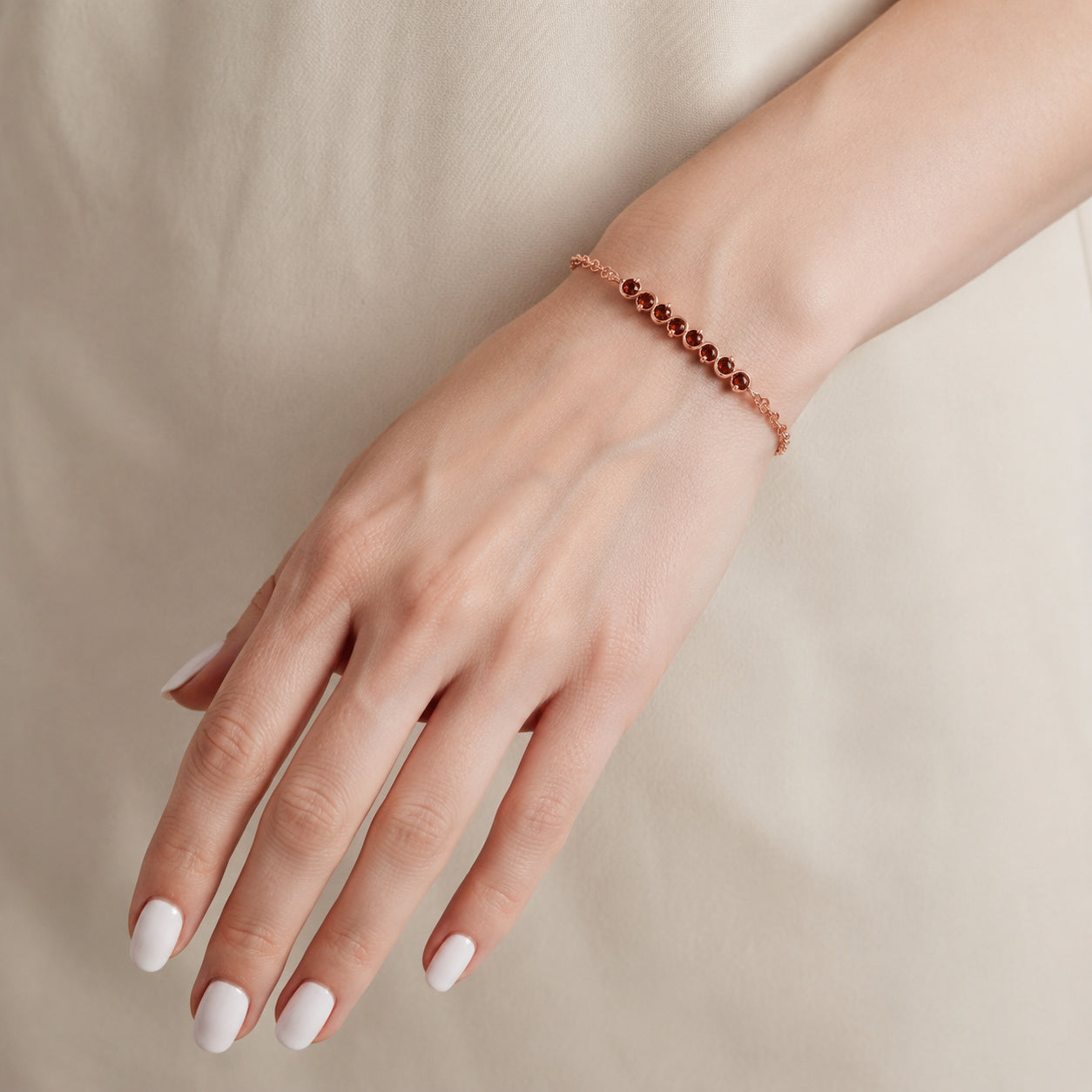 Rose Gold Bracelet Amethyst 10K — Isolina