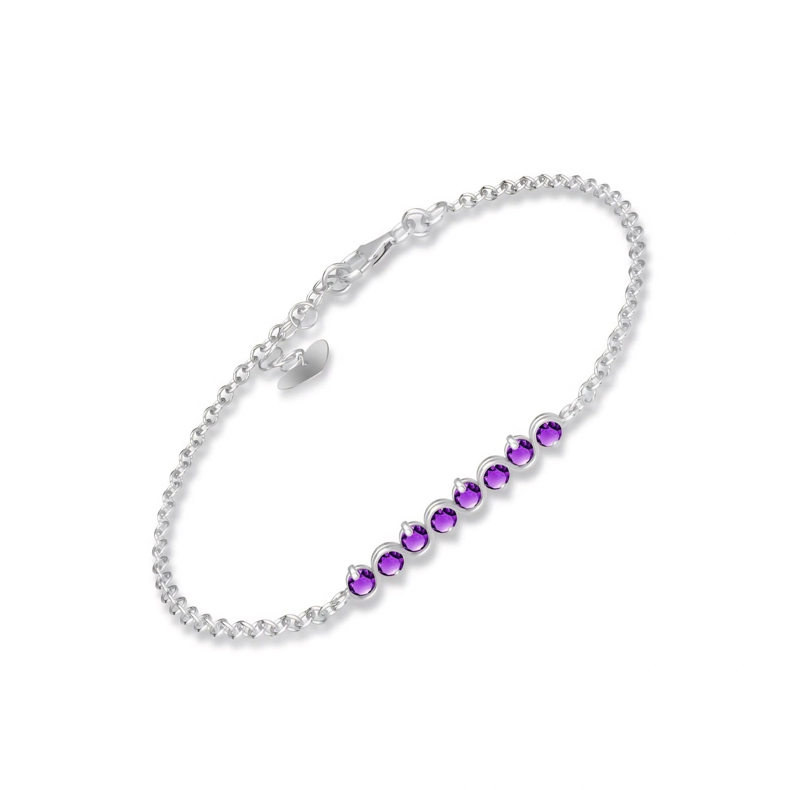 White Gold Bracelet Amethyst 10K — Isolina