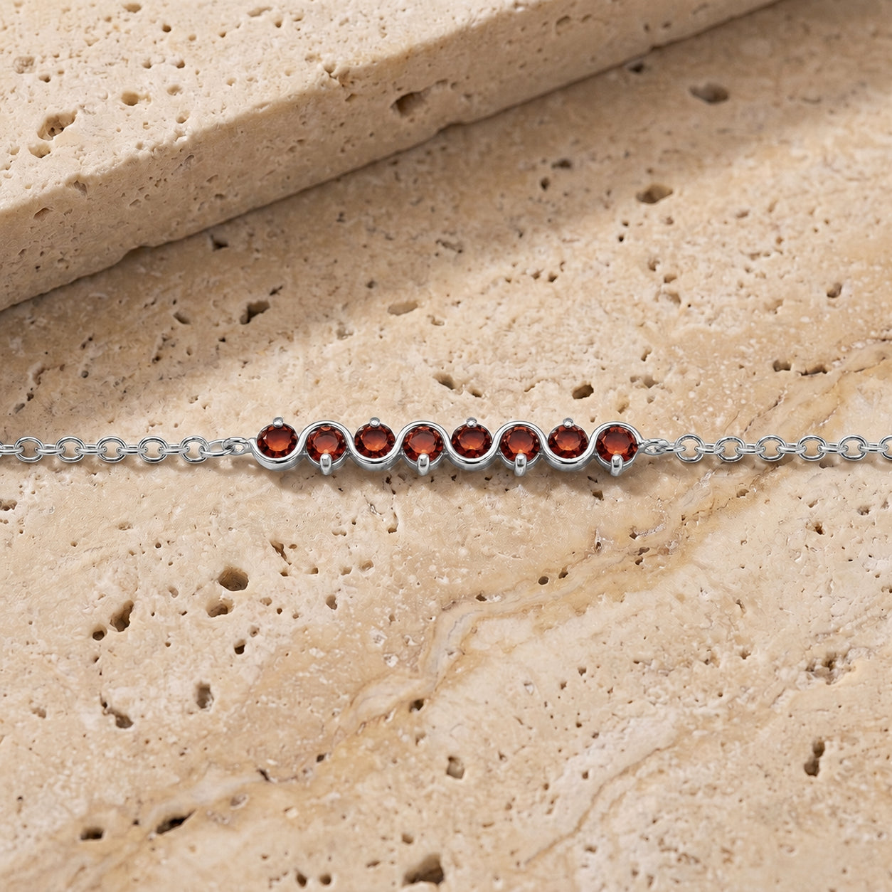 White Gold Bracelet Amethyst 10K — Isolina